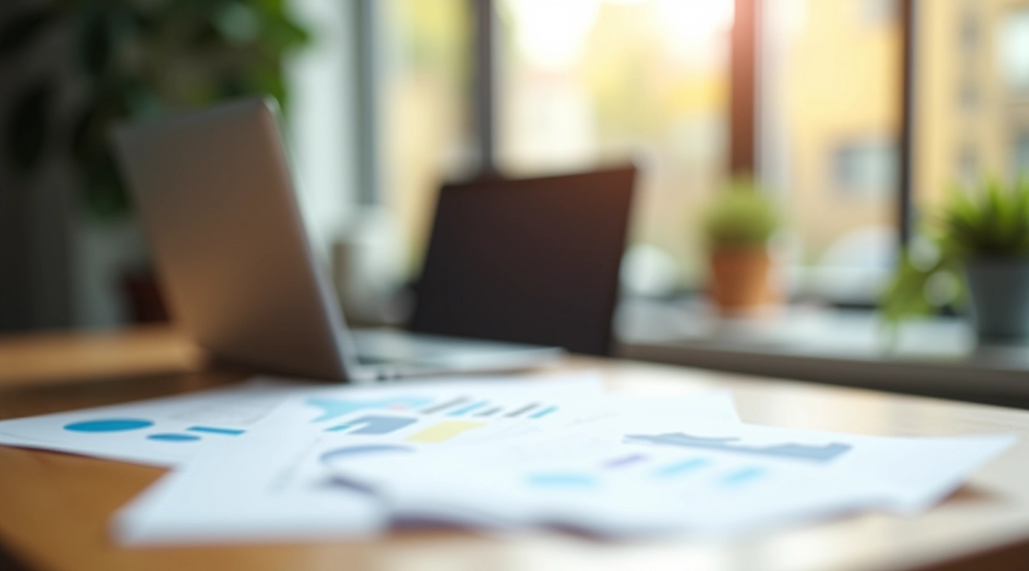 Professionel arbejdsplads med finansielle ressourcer og moderne computermiljø